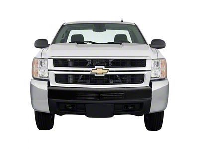 Front Bumper Center Section Cover without Bumper Air Intake Opening; Gloss Black (07-10 Silverado 3500 HD w/ Steel Bumper)