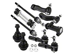 Front Lower Ball Joints with Idler Arm and Bracket, Pitman Arm, Sway Bar Links and Tie Rods (01-10 Silverado 3500 HD)