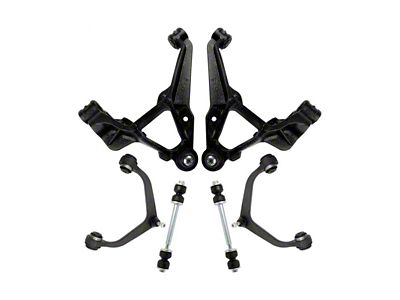 Front Upper and Lower Control Arms with Ball Joints and Sway Bar Links (11-19 Silverado 3500 HD)