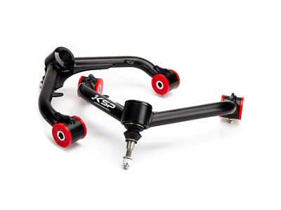 Front Upper Control Arms for 2 to 4-Inch Lift; Black (07-10 Silverado 3500 HD)