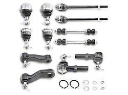 Front Upper and Lower Ball Joints with Idler Arm, Pitman Arm, Sway Bar Links and Tie Rod Ends (01-06 Silverado 3500 HD)