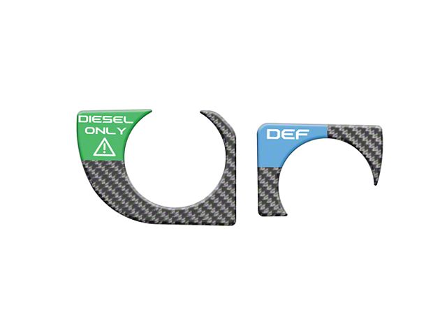 Fuel Fill Spout Ring Accent Trim; Matte Domed Carbon Fiber (20-24 6.6L Duramax Silverado 3500 HD)