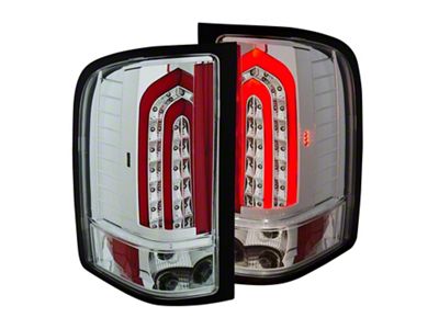 G4 LED Tail Lights; Chrome Housing; Clear Lens (07-14 Silverado 3500 HD)