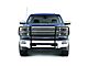 Grille Guard with 5.30-Inch Red Round Flood LED Lights; Black (15-19 Silverado 3500 HD)