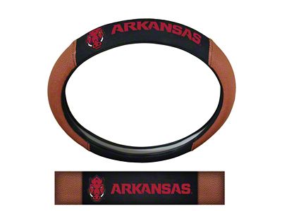 Grip Steering Wheel Cover with University of Arkansas Logo; Tan (Universal; Some Adaptation May Be Required)
