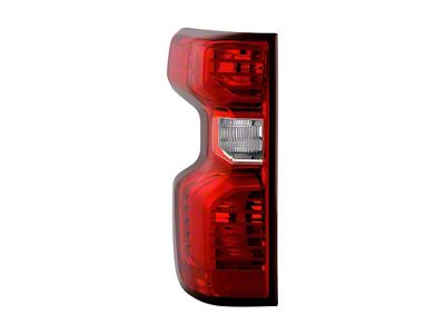 Halogen Tail Light; Chrome Housing; Red Clear Lens; Driver Side (20-21 Silverado 3500 HD w/ Factory Halogen Tail Lights)