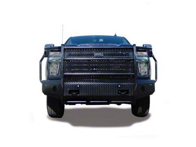 HD Front Bumper with Grille Guard; Black (20-23 Silverado 3500 HD)