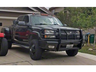 HD Replacement Front Bumper with Receiver Hitch; Semi-Gloss Black (03-06 Silverado 3500 HD)
