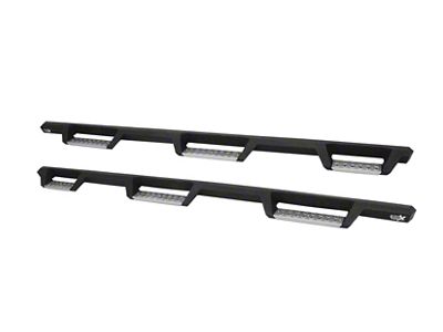 Westin HDX Stainless Wheel-to-Wheel Drop Nerf Side Step Bars; Textured Black (07-19 Silverado 3500 HD Crew Cab SRW w/ 8-Foot Long Box)