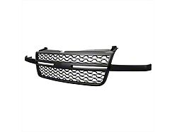 Honeycomb Mesh Upper Replacement Grille; Matte Black (05-06 Silverado 3500 HD)