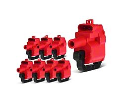 Ignition Coils; Set of Eight; Red (01-02 8.1L Silverado 3500 HD)