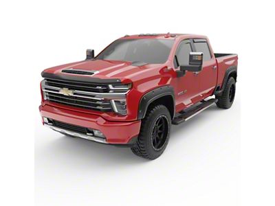 EGR In-Channel Window Visors; Front and Rear; Dark Smoke (20-25 Silverado 3500 HD Double Cab)