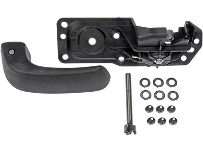Interior Door Handle; Front Right; Black; Metal; Plastic; Repair Kit (07-14 Silverado 3500 HD Crew Cab)