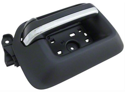 Interior Door Handle; Front Right; Black; With Chrome Insert; Plastic (15-19 Silverado 3500 HD)