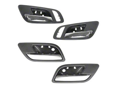 Interior Door Handles; Front and Rear; Chrome and Black (07-13 Silverado 3500 HD Crew Cab)