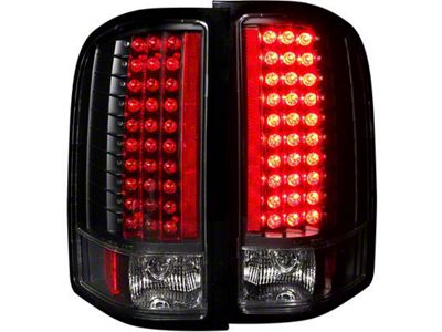 LED Tail Lights; Black Housing; Clear Lens (07-14 Silverado 3500 HD)