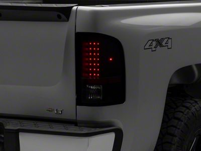 LED Tail Lights; Black Housing; Clear Lens (07-14 Silverado 3500 HD)