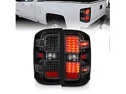 LED Tail Lights; Black Housing; Clear Lens (15-19 Silverado 3500 HD w/ Factory Halogen Tail Lights)
