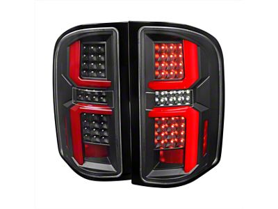 LED Tail Lights; Black Housing; Clear Lens (07-14 Silverado 3500 HD)