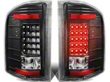 LED Tail Lights; Black Housing; Clear Lens (07-14 Silverado 3500 HD)