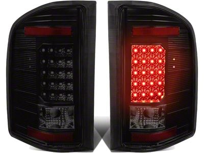 LED Tail Lights; Black Housing; Smoked Lens (07-14 Silverado 3500 HD)