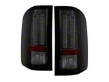 LED Tail Lights; Black Housing; Smoked Lens (07-14 Silverado 3500 HD)