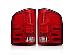 LED Tail Lights; Chrome Housing; Red/Clear Lens (07-14 Silverado 3500 HD SRW)