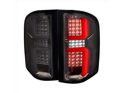 LED Tail Lights; Chrome Housing; Smoked Lens (07-14 Silverado 3500 HD)