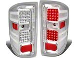 LED Tail Lights; Chrome Housing; Clear Lens (15-19 Silverado 3500 HD w/ Factory Halogen Tail Lights)