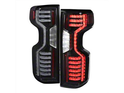 LED Tail Lights; Matte Black Housing; Clear Lens (20-23 Silverado 3500 HD)