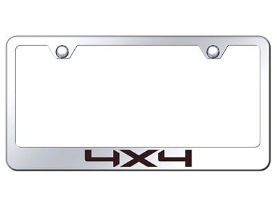 4x4 Laser Etched License Plate Frame; Mirrored (Universal; Some Adaptation May Be Required)