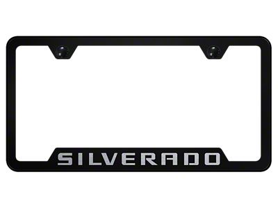 Silverado Laser Etched Cut-Out License Plate Frame (Universal; Some Adaptation May Be Required)