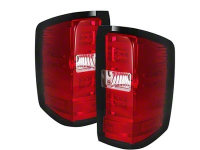 Light Bar LED Tail Lights; Chrome Housing; Red/Clear Lens (15-19 Silverado 3500 HD w/ Factory Halogen Tail Lights)
