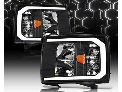 LM Series Headlights; Black Housing; Clear Lens (07-14 Silverado 3500 HD)