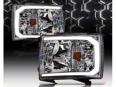 LM Series Headlights; Chrome Housing; Clear Lens (07-14 Silverado 3500 HD)