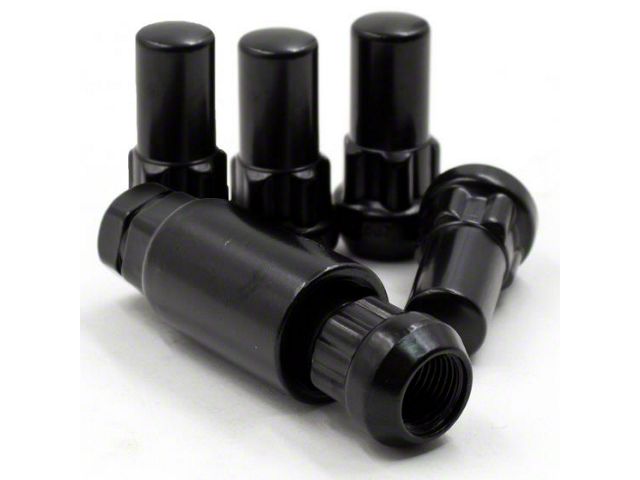 Locks with Key for Black Acorn Lug Nuts; 14mm x 1.5 (07-24 Silverado 3500 HD)