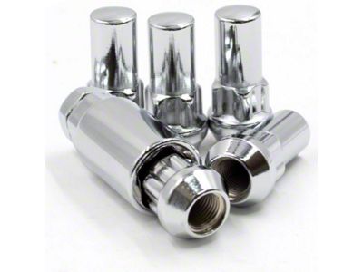 Locks with Key for Chrome Acorn Lug Nuts; 14mm x 1.5 (07-25 Silverado 3500 HD)