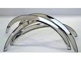 Long Style Fender Trim; Polished (01-06 Silverado 3500 HD SRW w/ OE Fender Flares)