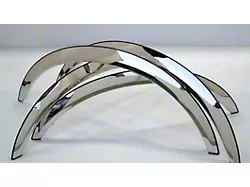 Long Style Fender Trim; Polished (07-14 Silverado 3500 HD SRW w/o OE Fender Flares)