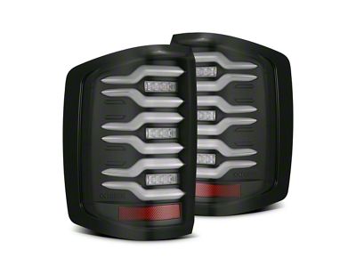 AlphaRex LUXX-Series LED Tail Lights; Black Housing; Clear Lens (15-19 Silverado 3500 HD w/ Factory Halogen Tail Lights)