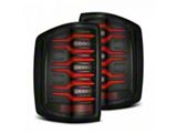 AlphaRex LUXX-Series LED Tail Lights; Black/Red Housing; Smoked Lens (17-19 Silverado 3500 HD w/ Factory Halogen Tail Lights)
