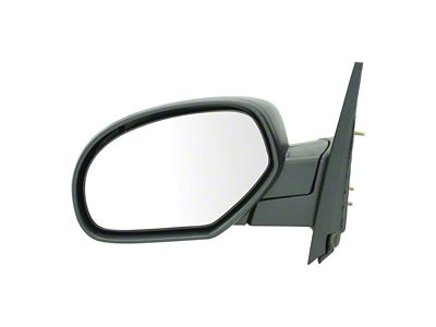 Manual Mirror; Textured Black; Driver Side (07-13 Silverado 3500 HD)