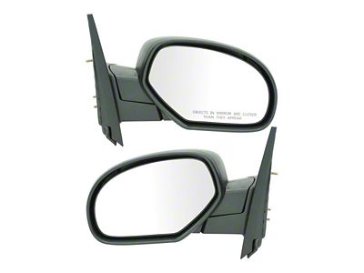 Manual Mirrors; Textured Black (07-13 Silverado 3500 HD)