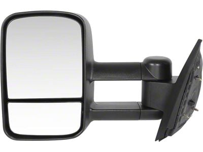 Manual Towing Mirror; Driver Side; Paintable Black (07-14 Silverado 3500 HD)