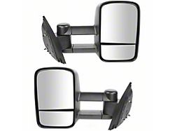 Manual Towing Mirrors; Textured Black (07-14 Silverado 3500 HD)