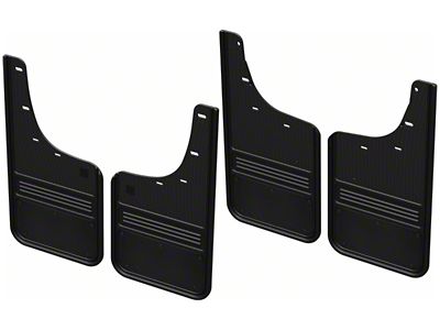 Mud Flaps with Black Plate; Front and Rear (20-25 Silverado 3500 HD SRW)