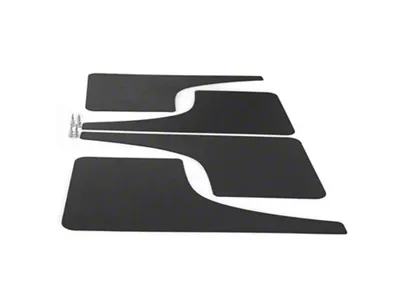 Mud Flaps; Front and Rear; Gloss Black Vinyl (15-19 Silverado 3500 HD SRW)