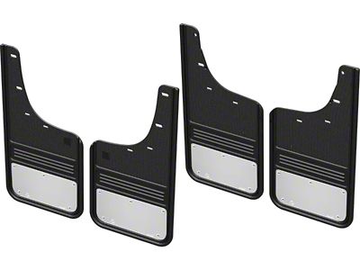 Mud Flaps with Stainless Steel Plate; Front and Rear (20-25 Silverado 3500 HD SRW)