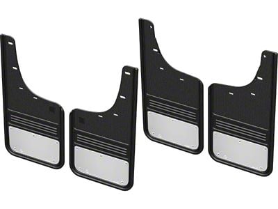 Mud Flaps with Stainless Steel Plate; Front and Rear (20-24 Silverado 3500 HD SRW)