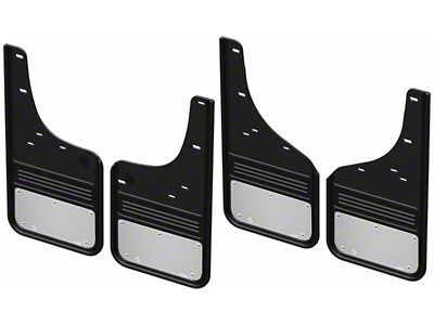 No-Drill Mud Flaps with Stainless Steel Plate; Front and Rear (20-25 Silverado 3500 HD SRW)